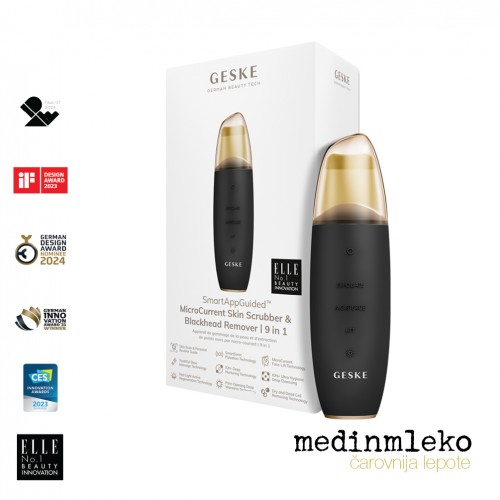 Geske - Microcurrent skin scrubber & blackhead remover 9 v 1 - Grey - Ultrazvočni čistilec kože z mikrotokom