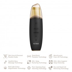 Geske - Microcurrent skin scrubber & blackhead remover 9 v 1 - Grey - Ultrazvočni čistilec kože z mikrotokom