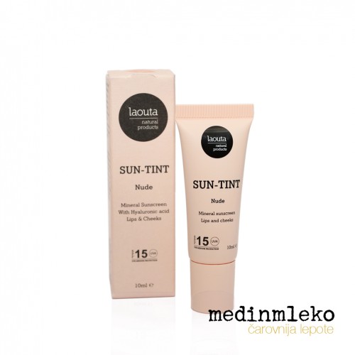 Laouta - Sun Tint Nude 10ml – Vlažilni in negovalni obarvani balzam z UV zaščito v Nude odtenku