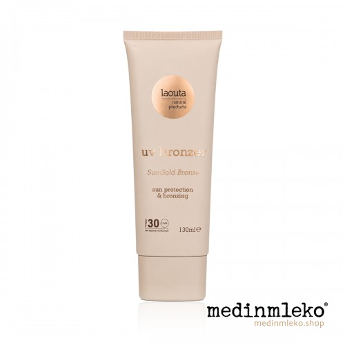 Laouta - UV Bronzer Sungold Bronze 130 ml – Obarvana sončna krema z bronzerjem za obraz in telo