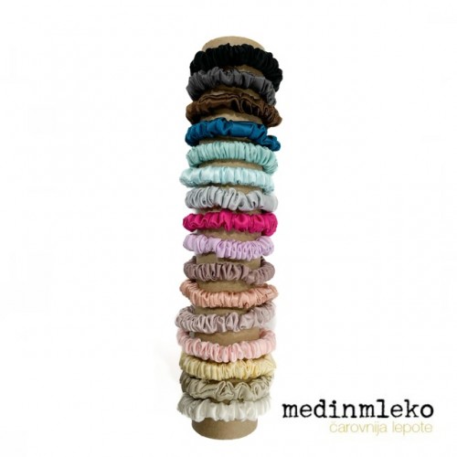medinmleko - Svilena elastika za lase - scrunchie - ozka