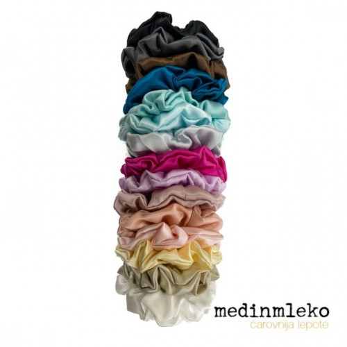 medinmleko - Svilena elastika za lase - scruncie - široka