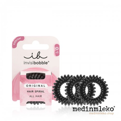 invisibobble® ORIGINAL True Black 3 kosi – Spiralna elastika za lase