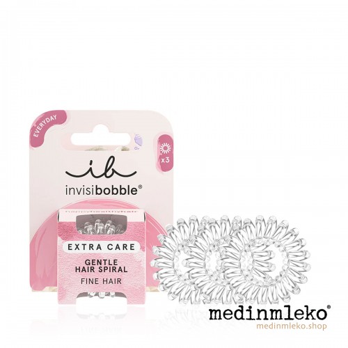 invisibobble® EXTRA CARE Crystal Clear – Nevidna spiralna elastika za tanke lase